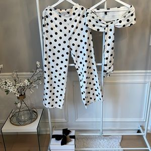 2 piece polka dot pants suit!